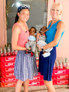 Tore and Chris holding Abdias and Abymaelle